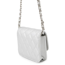 将图像加载到图库查看器中,CHANEL Novelty Matelasse Chain Pouch Silver Lambskin