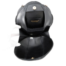 将图像加载到图库查看器中,CHANEL Camellia ChainPochette Black Satin Leather