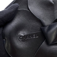 Load image into Gallery viewer, CHANEL ★Camellia ChainPochette Black Satin Leather