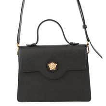 将图像加载到图库查看器中,VERSACE Versace 2-Way Bag Black Leather Size S