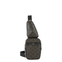 Load image into Gallery viewer, CELINE Triomphe Multi-Pocket Crossbody Bag Brown/Black111632EU1 PVC Leather