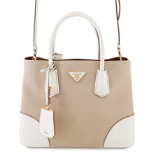 Load image into Gallery viewer, PRADA 2WAYBag Beige/WhiteBN2775 Canvas Leather