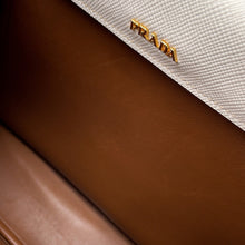 Load image into Gallery viewer, PRADA 2WAYBag Beige/WhiteBN2775 Canvas Leather