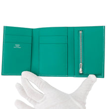 Load image into Gallery viewer, HERMES ★Bearn Combination Verso Celeste/Vert Jade Epsom