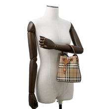 将图像加载到图库查看器中,BURBERRY checked bucket bag Archive Beige/Briar Brown81004861 PVC Leather Size Mini