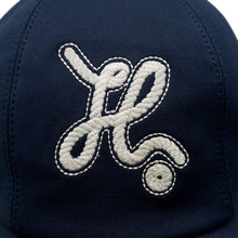Load image into Gallery viewer, HERMES Cap Serena Nautic Size 59 Navy/White Cotton96% Polyurethane4%