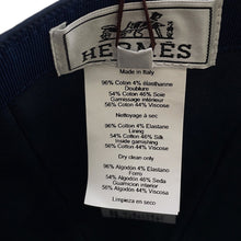 Load image into Gallery viewer, HERMES Cap Serena Nautic Size 59 Navy/White Cotton96% Polyurethane4%