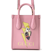 将图像加载到图库查看器中,GUCCI 2WAY Handbag Bananya Pink671623 Leather