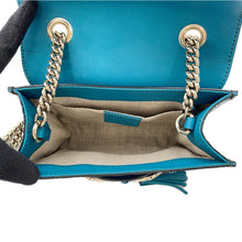 将图像加载到图库查看器中,GUCCI ★Emily MicroGuccissima Chainshoulder Bag Turquise Blue449636 Leather