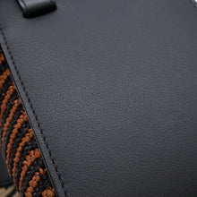 将图像加载到图库查看器中,LOEWE hammock Black/Orange/Natural Raffia Leather Size compact
