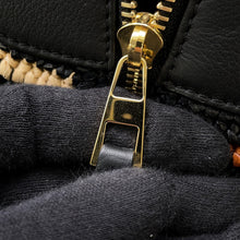 将图像加载到图库查看器中,LOEWE hammock Black/Orange/Natural Raffia Leather Size compact