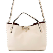 将图像加载到图库查看器中,Valentino Garavani ★Rock Studded Handbag Ivory/Red3W2B0K11VSN Leather