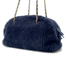 Load image into Gallery viewer, CHANEL ★Coco Neige Bowling Bag NavyAS5059 Shearling Lambskin Size Large