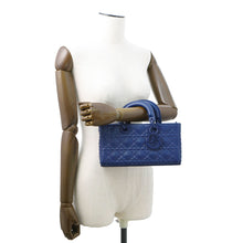 将图像加载到图库查看器中,Dior ★Lady D Joy Cannage 2-Way Bag NavyM0540INEA Leather Size Medium