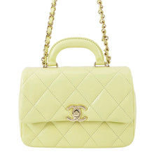 Load image into Gallery viewer, CHANEL Top handle Matelasse Shoulder YellowAS4543 Shiny Calf Leather Size Mini