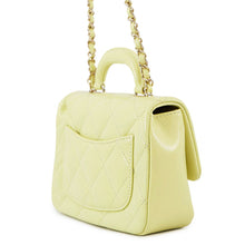 将图像加载到图库查看器中,CHANEL Top handle Matelasse Shoulder YellowAS4543 Shiny Calf Leather Size Mini