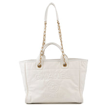 将图像加载到图库查看器中,CHANEL ★Deauville Line 2WAYBag WhiteAS3351 Leather Size MM