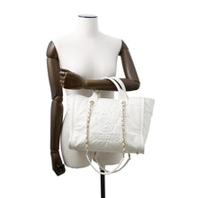 将图像加载到图库查看器中,CHANEL ★Deauville Line 2WAYBag WhiteAS3351 Leather Size MM