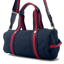 Load image into Gallery viewer, GUCCI ★Printed Canvas Small Duffle Bag Dark Blue816865 Canvas