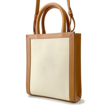 将图像加载到图库查看器中,CELINE ★Vertical Cabas Natural/Tan193302 Canvas Leather Size Mini