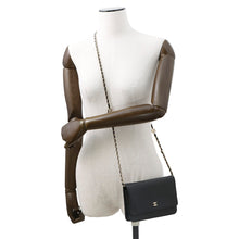 将图像加载到图库查看器中,CHANEL ★Camellia Chain Wallet BlackA47421 Caviar Leather