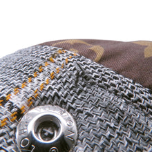 Load image into Gallery viewer, LOUIS VUITTON ★Leather trim check skirt Size 36 Gray/Black/OrangeRW232W Wool 43% Rayon 23% Cotton23% Linen 8% Nylon 3% Lamb Leather