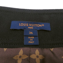 Load image into Gallery viewer, LOUIS VUITTON ★Leather trim check skirt Size 36 Gray/Black/OrangeRW232W Wool 43% Rayon 23% Cotton23% Linen 8% Nylon 3% Lamb Leather