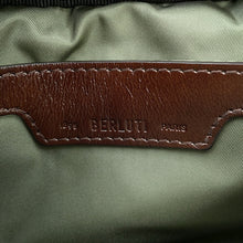 将图像加载到图库查看器中,Berluti Calligraphy Scritto Messenger Bag Navy/Brown Nylon Leather