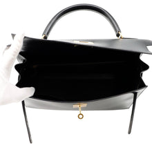 Load image into Gallery viewer, HERMES Kelly Sellier Black Box Calf Leather Size 32