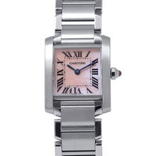 将图像加载到图库查看器中,CARTIER Tank francaise SM W20.3mm×H25.3mm Stainless Steel Pink shell DialW51028Q3