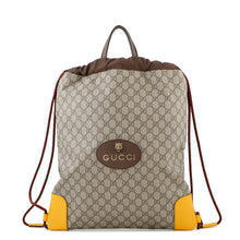 Load image into Gallery viewer, GUCCI GG Supreme DrawstringBag Brown473872 PVC Leather