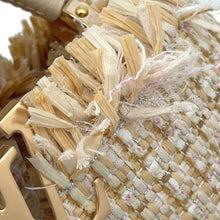 Load image into Gallery viewer, LOUIS VUITTON Capucines BeigeM22181 Tweed Raffia Cotton Ribbon Lurex Yarn Size BB