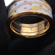Load image into Gallery viewer, HERMES HERMES Bride de Gala Love Ring Size 57 Confetti Metal Lacquer