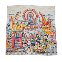 Load image into Gallery viewer, HERMES Giant Square HORSE CLUB Horse Club Size 140 Blue Ciel/Pink/Multicolor Cashmere70%