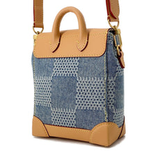 将图像加载到图库查看器中,LOUIS VUITTON Nano Steamer 2024 Summer Men's Bag Blue/BeigeN40751 Damier・Denim