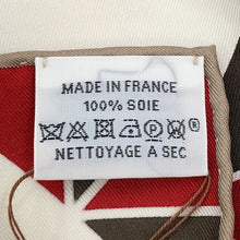 Load image into Gallery viewer, HERMES Wristwatch by Carre L'Heure des Gants Gloves Size 90 Blanc Casse/Etoupe/RougeH Silk100%