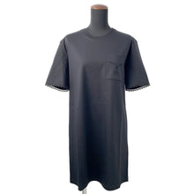 将图像加载到图库查看器中,HERMES Embroidery pocket flared dress Size 38 Black5H4505DC Cotton100%