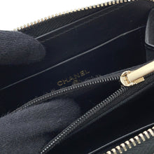 将图像加载到图库查看器中,CHANEL ★Matelasse Classic Zip Coin Purse BlackAP4341 Caviar Leather/Rhinestone
