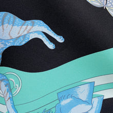 将图像加载到图库查看器中,HERMES Carre Twill HERMES Story Size 90 Black/Jaune/Multicolor003875S Silk100%