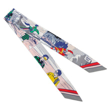 Load image into Gallery viewer, HERMES Twilly WOW Gris/Rose/Vert Silk100%