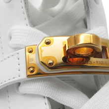 将图像加载到图库查看器中,HERMES Daydream High-Top Sneakers White Leather Size 36 1/2
