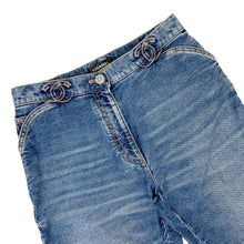 将图像加载到图库查看器中,CHANEL CC Logo denim pants Size 36 BlueP76791 V69116 Cotton100%