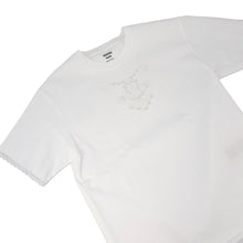 将图像加载到图库查看器中,HERMES ★Maxi T-shirt with Embroidery Parfroy Size 36 White. Cotton100%