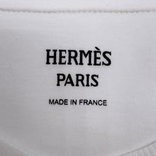 将图像加载到图库查看器中,HERMES ★Maxi T-shirt with Embroidery Parfroy Size 36 White. Cotton100%