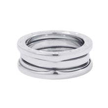 将图像加载到图库查看器中,BVLGARI B-ZERO1 Ring 2 bands Size 52/#12 18K White Gold
