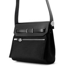 Load image into Gallery viewer, HERMES Herbag zip Black Toile Military Vache Hunter Leather Size Mini