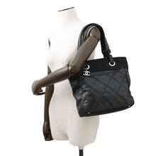 将图像加载到图库查看器中,CHANEL ★Paris-Biarritz Tote BlackA34208 Coating Canvas Leather Size PM