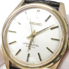 将图像加载到图库查看器中,SEIKO Lord Marvel 3600 W34mm Gold Plated Leather Silver Dial5740-8000