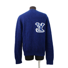 Load image into Gallery viewer, LOUIS VUITTON Intarsia Crew Neck Knit Sweater Size M Blue/White Wool 55% Yak 21% Nylon 20% Polyurethane 4%
