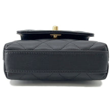 将图像加载到图库查看器中,CHANEL ★Coco Handle Chain Shoulder Bag BlackAP4245 Lambskin Strass Size micro